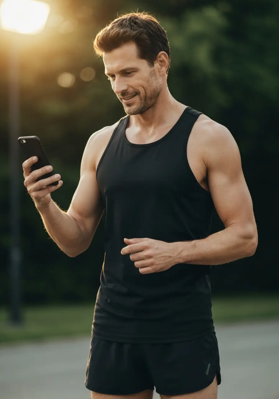 Fit man after run